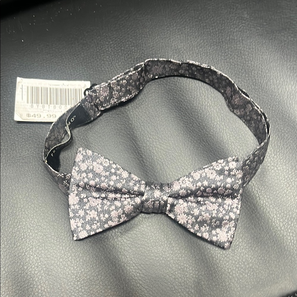Pronto Uomo Gray Floral Bow tie
